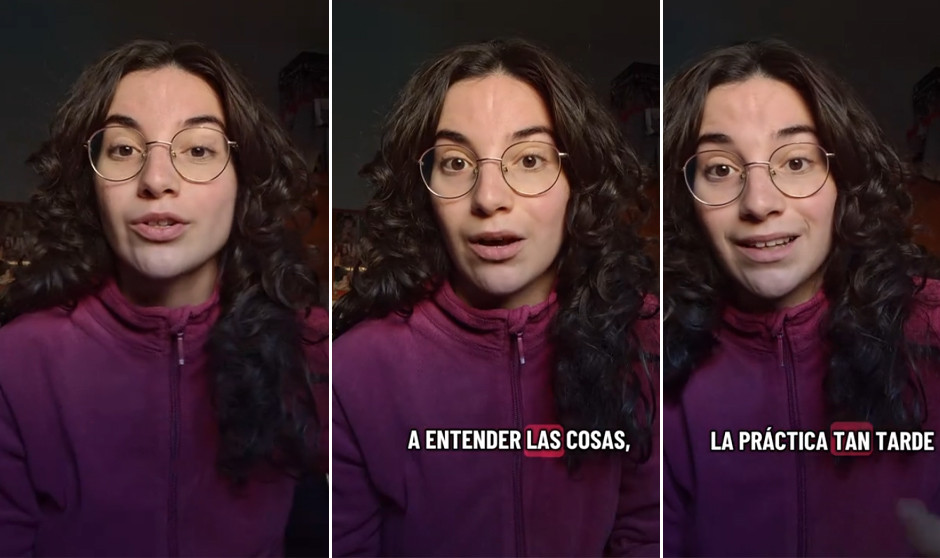 Una estudiante de Medicina analiza la situación de la universidad. 