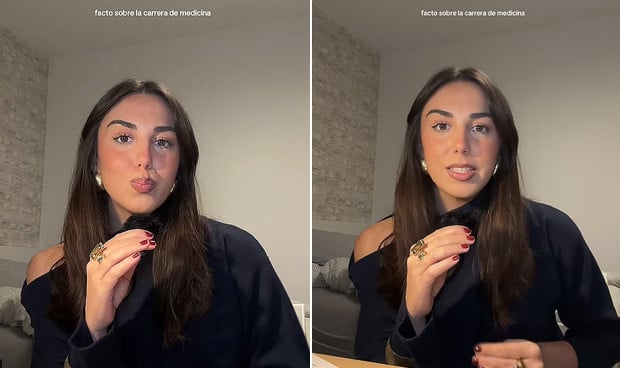 Isabel Cintas, una estudiante de sexto de Medicina, lamenta que aprenda más con la academia MIR que durante todos los años en la universidad.