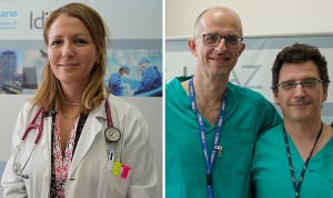 Lubna Dani Ben Abdella, Alfredo Aguilera y Ramón Cansino analizan las preguntas clave para la Jornada de Puertas Abiertas para futuros residentes en el Hospital Universitario La Paz