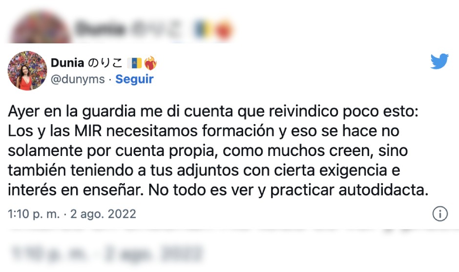 "Los MIR necesitamos adjuntos con exigencia e interés en enseñar"