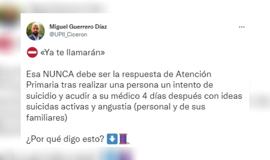 ¿Qué frase deben evitar los médicos en pacientes con ideas suicidas?