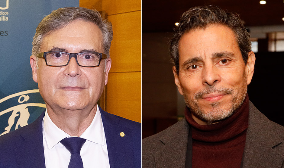 Lorenzo Armenteros, portavoz de la Sociedad Española de Médicos Generales y de Familia (SEMG) y Raúl Calvo Rico, presidente del Colegio Oficial de Médicos de Toledo.
