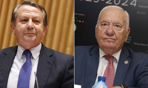  José Mª Domínguez Roldán, presidente de la Comisión Central de Deontología del Cgcom y Florentino Pérez Raya, presidente de CGE 