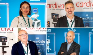 Elisabetta Casula, José María Abadal, Amador Prieto y  Alex Ordax hablan sobre las innovaciones de Cardiva en Radiología Vascular e Intervencionista. 