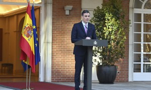 Pedro Sánchez comparece en Moncloa para anunciar el adelanto de las elecciones generales. 