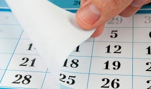 Calendario en primer plano