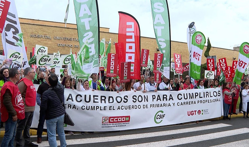 Manifestación de los sindicatos por la sanidad pública andaluza. 