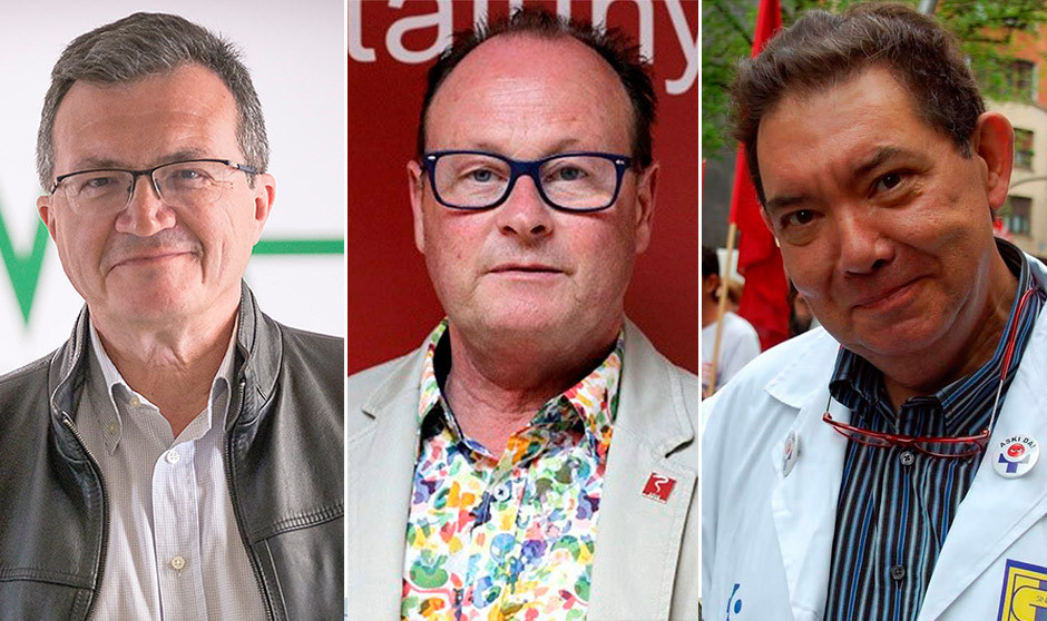 Rafael Ojeda, Jordi Cruz y Juan Carlos Blázquez, presidentes de los sindicatos médicos de Andalucía, Cataluña y Euskadi, respectivamente