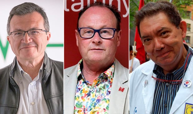 Rafael Ojeda, Jordi Cruz y Juan Carlos Blázquez, presidentes de los sindicatos médicos de Andalucía, Cataluña y Euskadi, respectivamente
