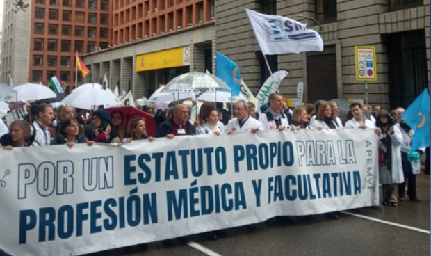 Manifestación en contra del Estatuto Marco