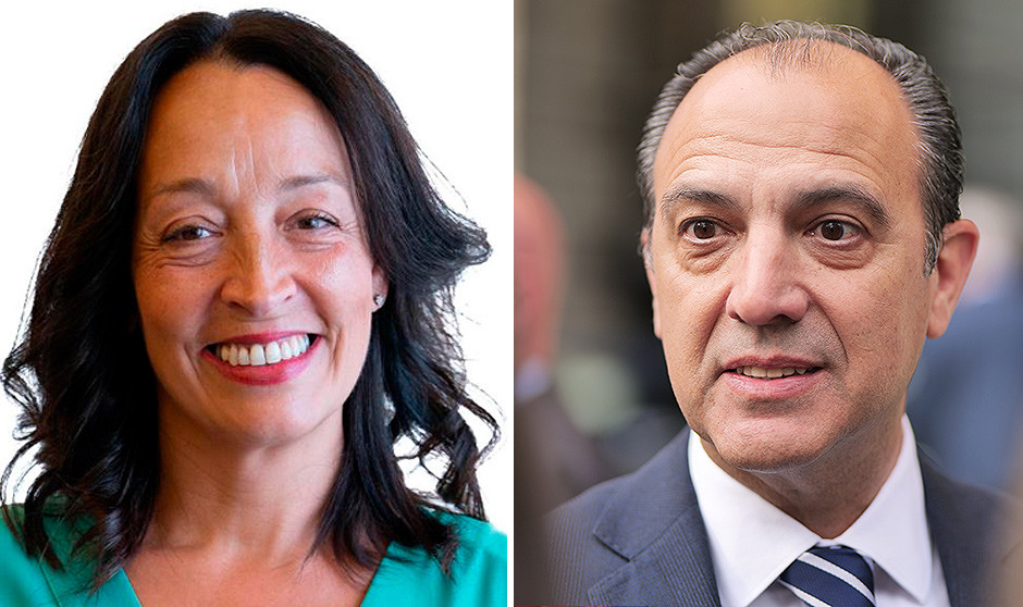 La consejera de Bienestar Social y Familia de Aragón, Carmen María Susín; y el consejero de Sanidad, José Luis Bancalero.