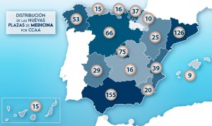 Plazas de Medicina repartidas por comunidades autónomas