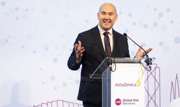 Rick R. Suárez durante su intervención en el Global Hub Barcelona de AstraZeneca.