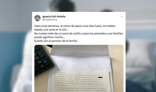 Un médico recibe una carta de agradecimiento de los familiares de una paciente