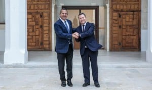 Emiliano García-Page, presidente de Castilla-La Mancha, junto a Pedro Pierluisi, Gobernador de Puerto Rico. 