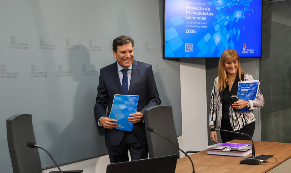  Carlos Fernández, consejero de Economía y Hacienda de la Junta de Castilla y León, en la presentación de los presupuestos de 2026.