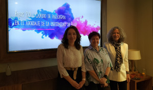 De izquierda a derecha, Mónica López, médica del Hospital Ramón y Cajal; Pilar Giraldo, hematóloga del Hospital Miguel Servet; y Dolors Querol, directora de Technical Affairs de Chiesi