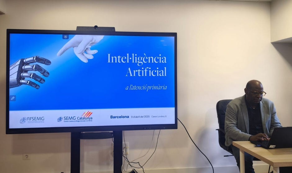  Jornada sobre Inteligencia Artificial aplicada a la Medicina ofrecida por SEMG Catalunya en la que se explica cómo pueden los médicos de Familia ahorrar tiempo