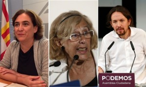 Colau, Carmena e Iglesias se unen contra los CIE por el derecho a la salud