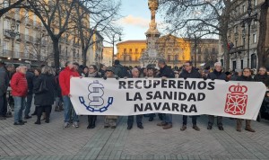 Concentración convocada por el Sindicato Médico de Navarra un día antes del inicio de la huelga en la Comunidad foral. 