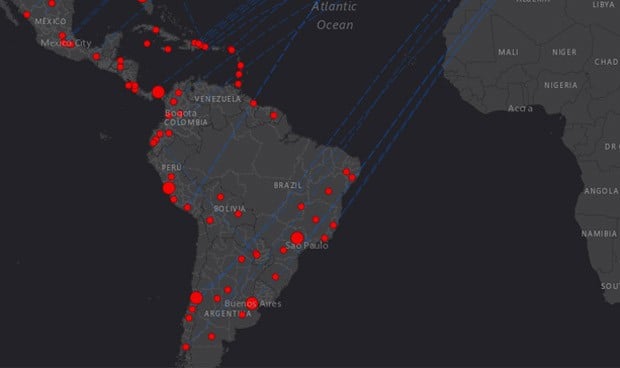 Coronavirus: mapa de positivos y muertes en América Latina