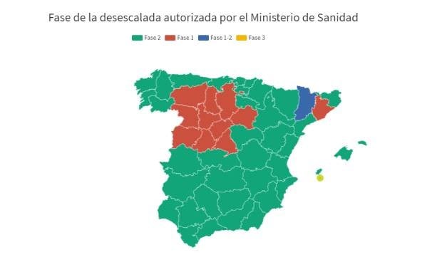 Coronavirus fases desescalada: peticiones de avance y situación en las CCAA