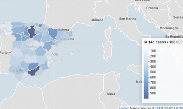 Coronavirus: 12 provincias con incidencia menor a 100 en la última semana