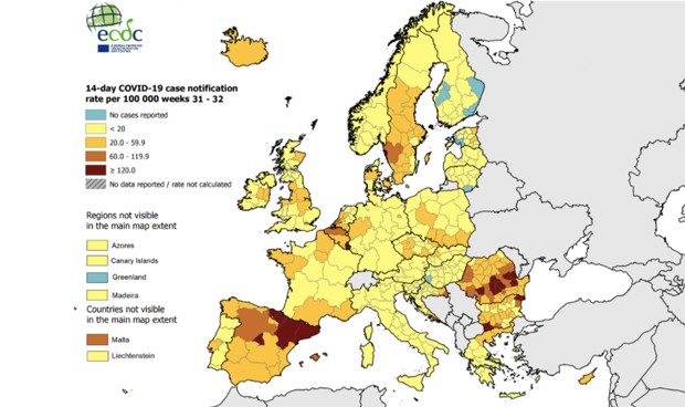 Covid: España, único país europeo con más de un caso por cada mil personas