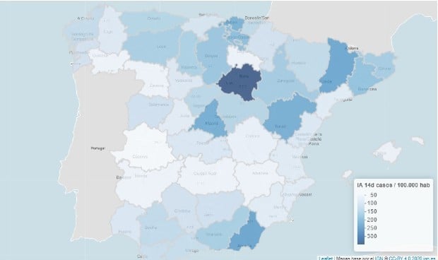 Covid: Cáceres, primera provincia con menos de 50 casos/100.000 habitantes 