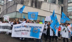 Imagen de la huelga de médicos de Atención Primaria de Galicia. | Imagen: Europa Press.