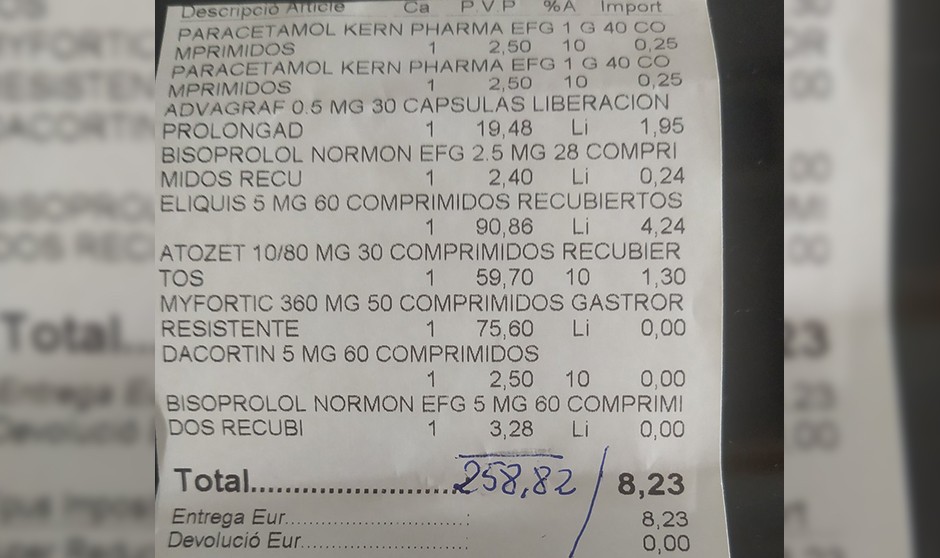 De 258 euros a 8: el ticket que "reivindica una sanidad pública de calidad"