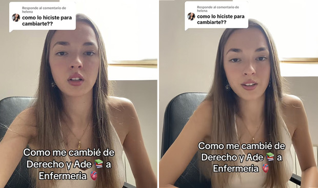 Una estudiante de Enfermería explica cómo consiguió entrar en la carrera tras dejar Derecho y ADE.