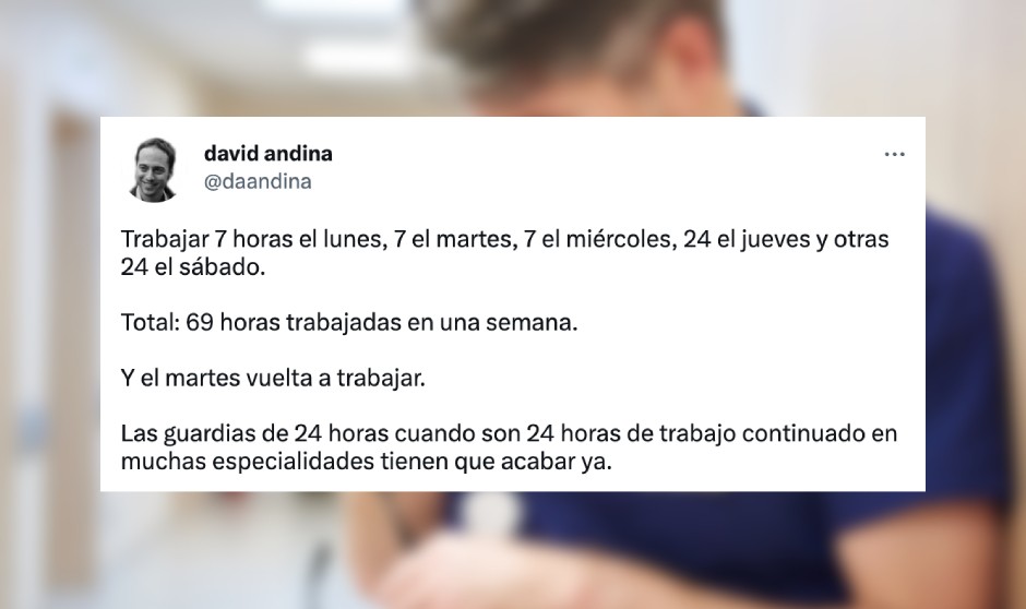 David Andina enumera en Twitter el total de horas trabajadas en Semana Santa con guardias de 24 horas