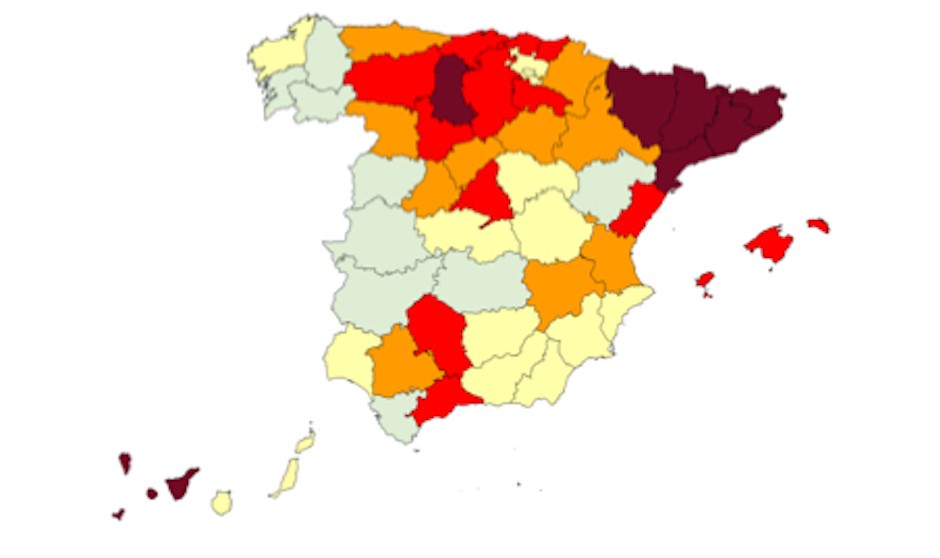 Dos provincias españolas, por encima del 60% de ocupación UCI por Covid
