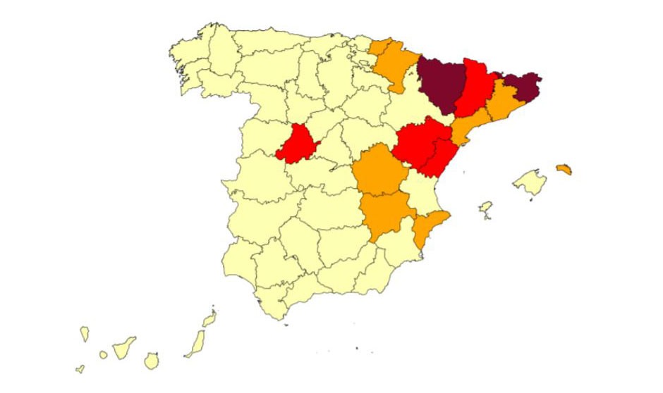 Dos provincias se encuentran en nivel de riesgo máximo por covid