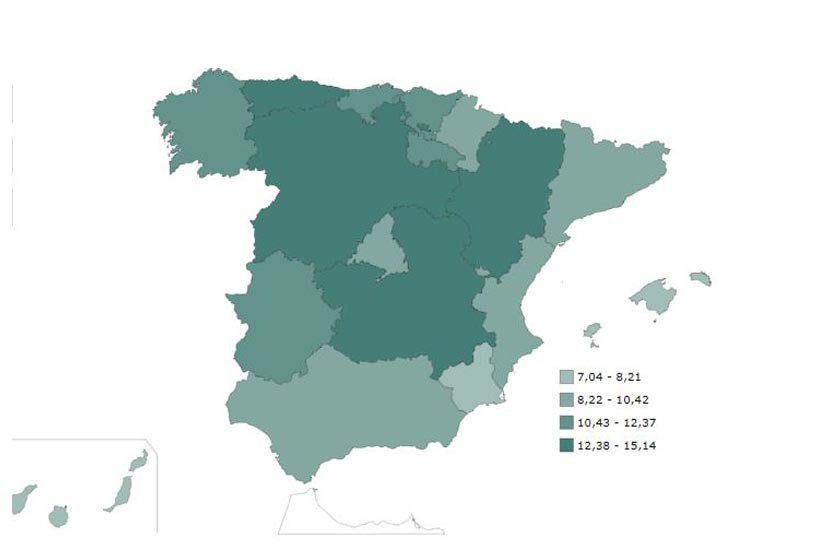 El 2020 llegó a duplicar la tasa de muertos entre comunidades autónomas