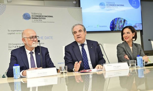 Jaime Giner, Jesús Aguilar y Raquel Martínez presentan el 23 Congreso Nacional Farmacéutico.