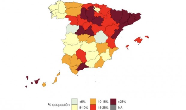 El 25% de las camas UCI están ocupadas por Covid en 13 provincias de España