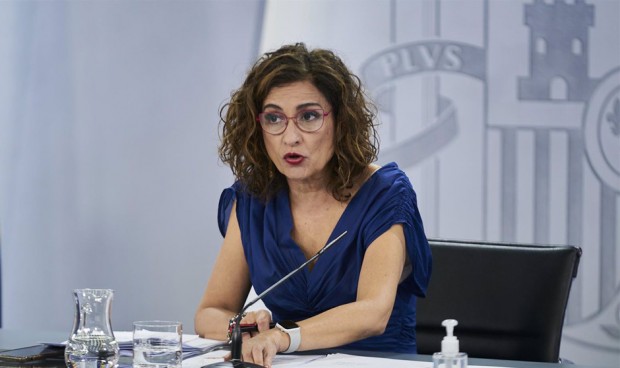 La ministra de Hacienda y Función Pública, María Jesús Montero, comparece en rueda de prensa en Moncloa. 