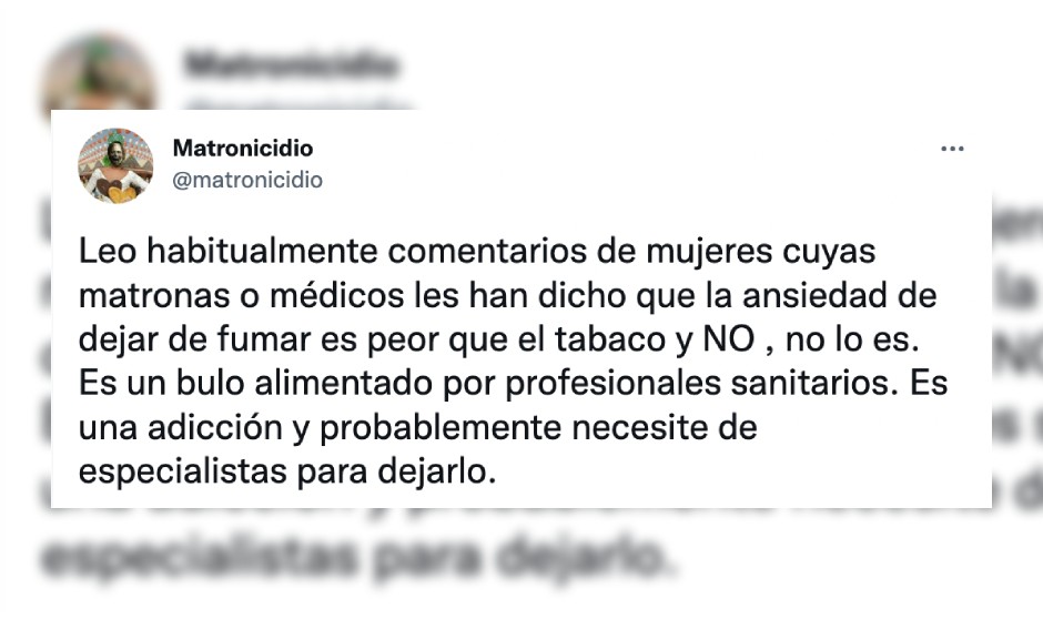 El cigarro 'antiansiedad' en embarazadas fumadoras "es un mito sanitario"