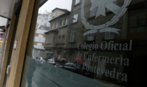 Exterior del Colegio de Enfermería de Pontevedra, que celebra elecciones el próximo 30 de junio.