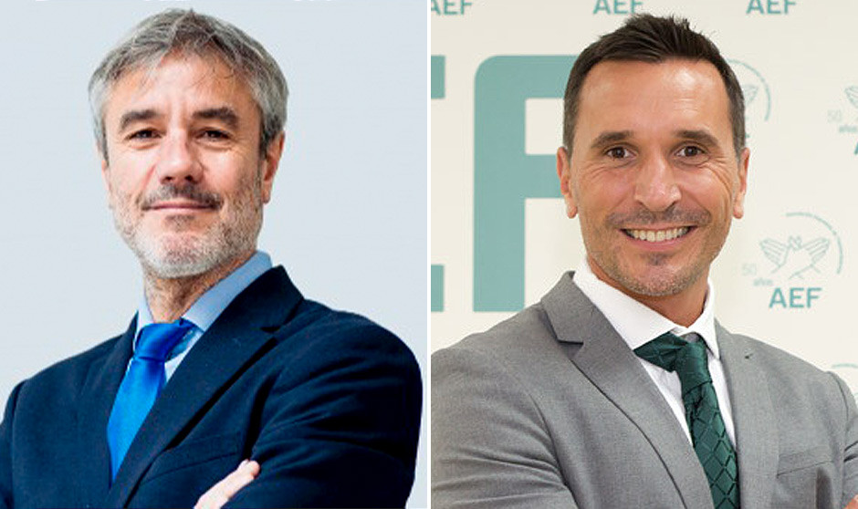 Aitor Garay, decano del Colegio Profesional de Fisioterapeutas de Aragón; y Fernando Ramos, presidente de la Asociación Española de Fisioterapeutas (AEF)