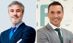 Aitor Garay, decano del Colegio Profesional de Fisioterapeutas de Aragón; y Fernando Ramos, presidente de la Asociación Española de Fisioterapeutas (AEF)