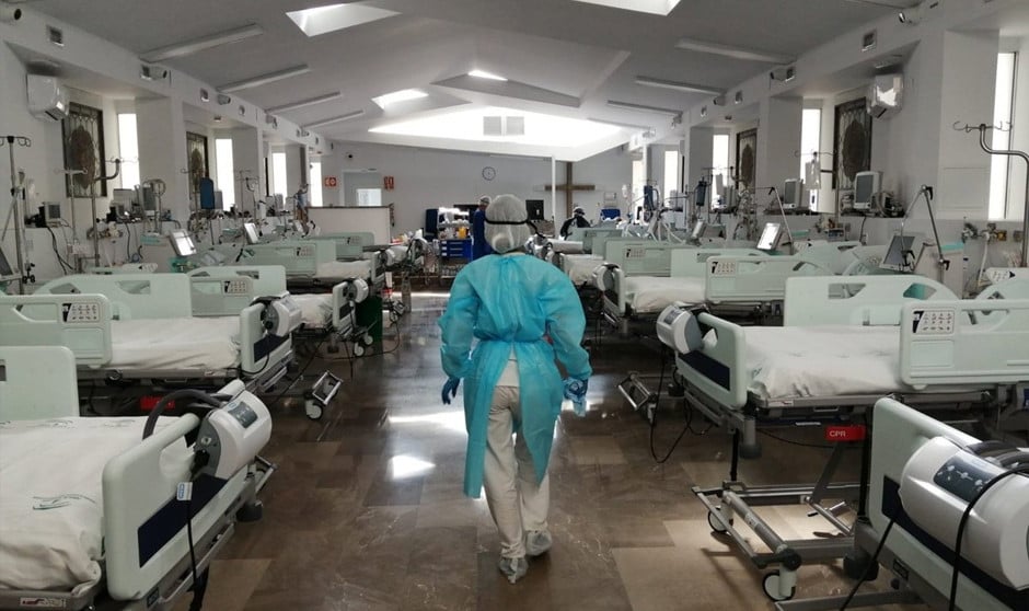 Hospital con pacientes de Covid-19 durante la pandemia