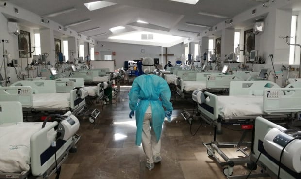 Hospital con pacientes de Covid-19 durante la pandemia