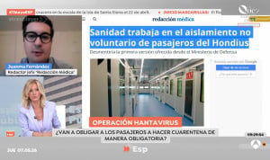 Juanma Fernández, redactor jefe de Redacción Médica, durante su intervención en Espejo Público por el hantavirus