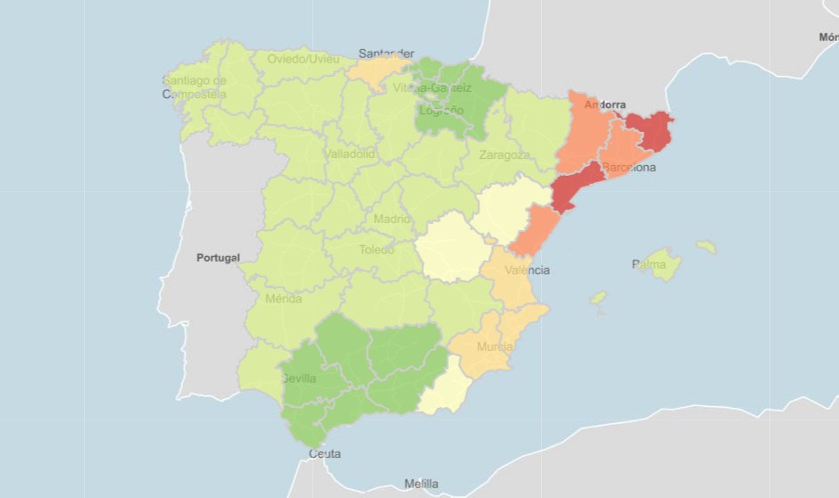 El pico de la sexta ola covid aún está por llegar a la franja Mediterránea