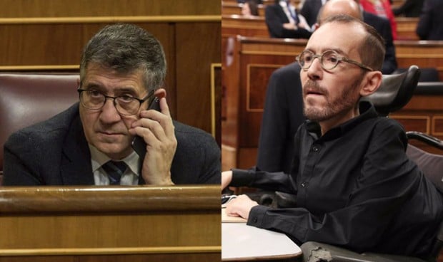 Patxi López y Pablo Echenique, responsables de las negociaciones parlamentarias de PSOE y Podemos
