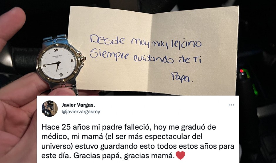 El regalo familiar que ha emocionado a un médico en el día de su graduación