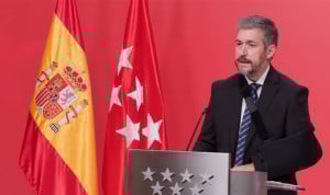 Miguel Ángel García, consejero de Presidencia de la Comunidad de Madrid, anuncia el Presupuesto para sueldos en el Sermas. 